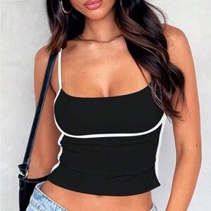 Women's Summer Color Block Crop Camisole Top, Casual